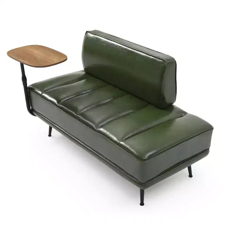 TUYOHW 55 Banc Ottomane Moderne avec Plateau Pivotant à 360° en PU, Banc de Bout de Lit Rembourré avec Dossier, Banc d'Entrée pour Salon, Chambre à Coucher