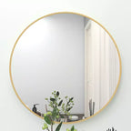 Miroir Rond Mural avec Cadre en Aluminium Brossé Grand Miroir Circulaire pour Mur, Miroir de Salle de Bain Circulaire - Panipeachy