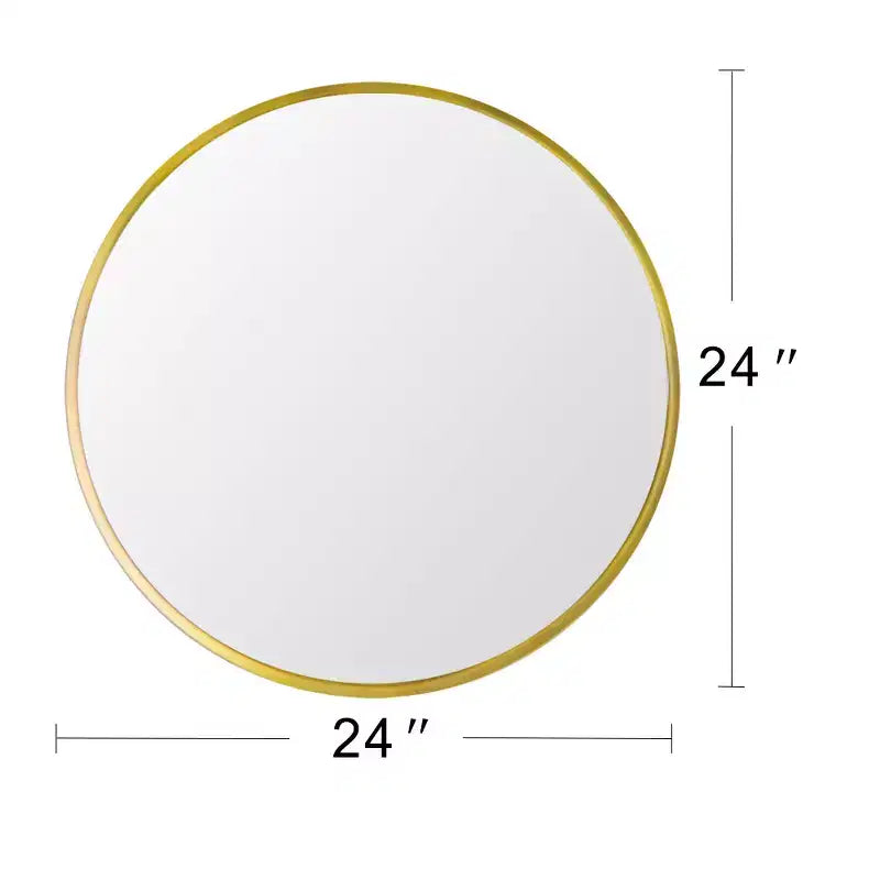 Miroir Rond Mural avec Cadre en Aluminium Brossé Grand Miroir Circulaire pour Mur, Miroir de Salle de Bain Circulaire - Panipeachy