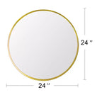 Miroir Rond Mural avec Cadre en Aluminium Brossé Grand Miroir Circulaire pour Mur, Miroir de Salle de Bain Circulaire - Panipeachy
