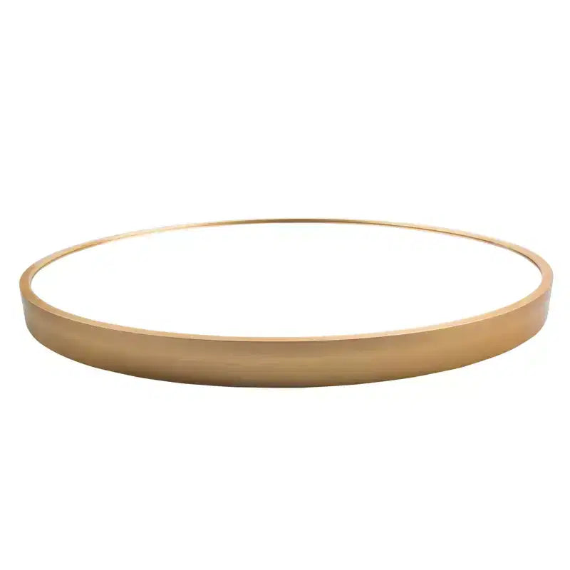 Miroir Rond Mural avec Cadre en Aluminium Brossé Grand Miroir Circulaire pour Mur, Miroir de Salle de Bain Circulaire - Panipeachy