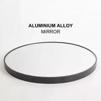 Miroir Rond Mural avec Cadre en Aluminium Brossé Grand Miroir Circulaire pour Mur, Miroir de Salle de Bain Circulaire - Panipeachy