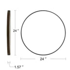 Miroir Rond Mural avec Cadre en Aluminium Brossé Grand Miroir Circulaire pour Mur, Miroir de Salle de Bain Circulaire - Panipeachy