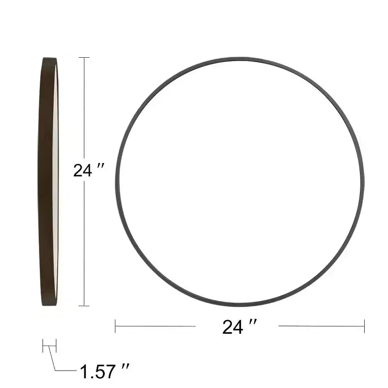 Miroir Rond Mural avec Cadre en Aluminium Brossé Grand Miroir Circulaire pour Mur, Miroir de Salle de Bain Circulaire - Panipeachy