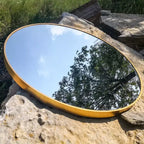 Miroir Rond Mural avec Cadre en Aluminium Brossé Grand Miroir Circulaire pour Mur, Miroir de Salle de Bain Circulaire - Panipeachy