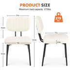 TUYOHW Lot de 2 chaises de salle à manger modernes du milieu du siècle, chaises de cuisine en cuir PU avec pieds en métal et patins réglables, chaises de salle à manger ergonomiques