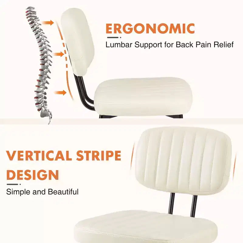 TUYOHW Lot de 2 chaises de salle à manger modernes du milieu du siècle, chaises de cuisine en cuir PU avec pieds en métal et patins réglables, chaises de salle à manger ergonomiques