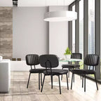 TUYOHW Lot de 2 chaises de salle à manger modernes du milieu du siècle, chaises de cuisine en cuir PU avec pieds en métal et patins réglables, chaises de salle à manger ergonomiques