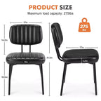 TUYOHW Lot de 2 chaises de salle à manger modernes du milieu du siècle, chaises de cuisine en cuir PU avec pieds en métal et patins réglables, chaises de salle à manger ergonomiques