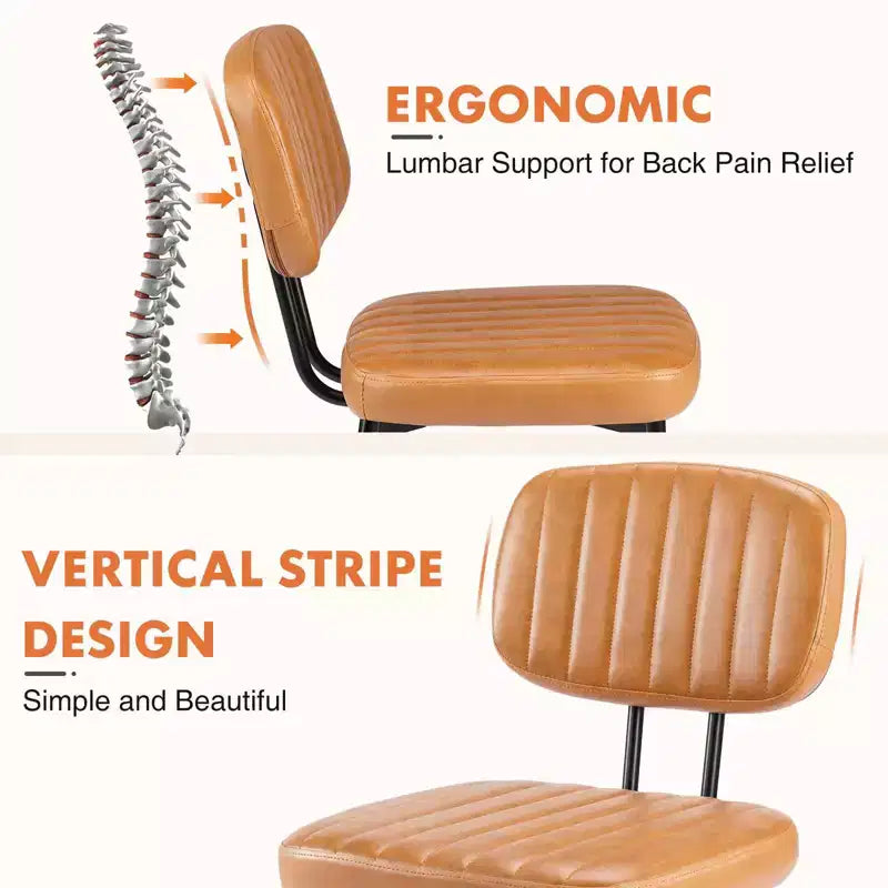 TUYOHW Lot de 2 chaises de salle à manger modernes du milieu du siècle, chaises de cuisine en cuir PU avec pieds en métal et patins réglables, chaises de salle à manger ergonomiques