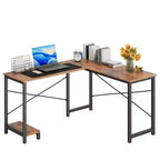 MAYEERTY Bureau d'angle en forme de L de 49 pouces, pour jeux, avec support d'unité centrale et sac latéral pour la maison, le bureau et le dortoir