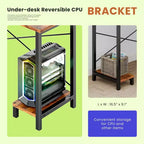 MAYEERTY Bureau d'angle en forme de L de 49 pouces, pour jeux, avec support d'unité centrale et sac latéral pour la maison, le bureau et le dortoir