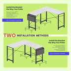 MAYEERTY Bureau d'angle en forme de L de 49 pouces, pour jeux, avec support d'unité centrale et sac latéral pour la maison, le bureau et le dortoir