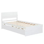 Lit plateforme double en bois massif avec lit gigogne et tête de lit, support à lattes en bois, pas besoin de sommier tapissier, assemblage facile, pour dortoir, chambre à coucher.