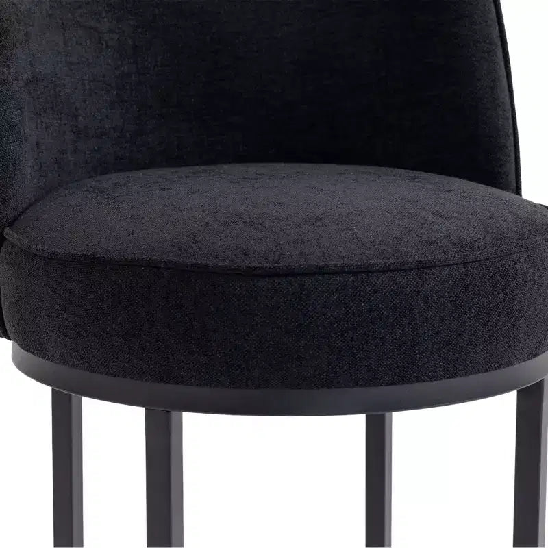 TUYOHW Lot de 2 tabourets de bar hauteur comptoir, tabourets modernes en forme de tonneau avec repose-pieds, tabourets de bar en lin doux pour îlot de cuisine et bar à domicile