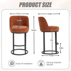 TUYOHW Lot de 2 tabourets de bar hauteur comptoir, tabourets modernes en forme de tonneau avec repose-pieds, tabourets de bar en lin doux pour îlot de cuisine et bar à domicile