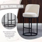 TUYOHW Lot de 2 tabourets de bar hauteur comptoir, tabourets modernes en forme de tonneau avec repose-pieds, tabourets de bar en lin doux pour îlot de cuisine et bar à domicile