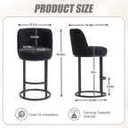 TUYOHW Lot de 2 tabourets de bar hauteur comptoir, tabourets modernes en forme de tonneau avec repose-pieds, tabourets de bar en lin doux pour îlot de cuisine et bar à domicile