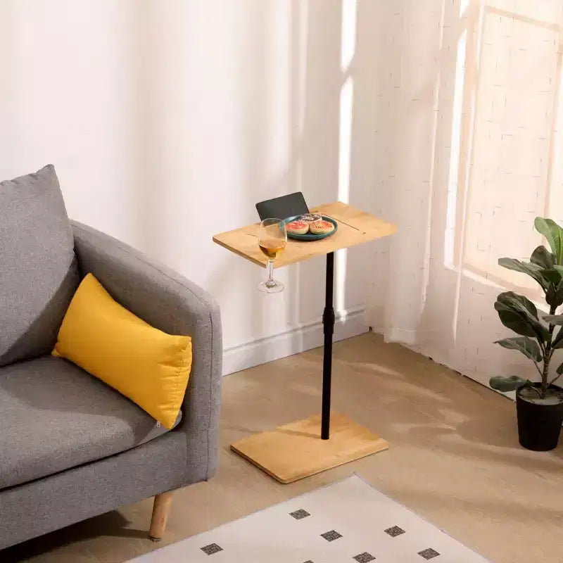 Plateau de canapé pivotant à 360° pour accoudoir de canapé - Table d'appoint en C avec fentes pour téléphone et tablette, table plateau TV, plateau de table d'appoint pour salon et chambre à coucher