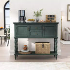 Console rétro avec tiroirs et armoires, table d'appoint étroite avec étagère ouverte pour entrée ou salon