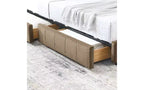 Lit de repos rembourré en velours TUYOHW Mid-Century avec 2 tiroirs, cadre de lit de rangement en bois d'eucalyptus, taille double, pour chambre et salon