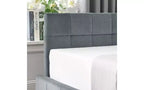 Lit de repos rembourré en velours TUYOHW Mid-Century avec 2 tiroirs, cadre de lit de rangement en bois d'eucalyptus, taille double, pour chambre et salon