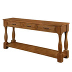 TUYOHW Table console en bois de 160 cm, table d'entrée avec 3 tiroirs et 1 étagère inférieure, table de canapé extra-épaisse pour entrée, couloir