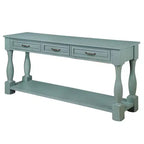 TUYOHW Table console en bois de 160 cm, table d'entrée avec 3 tiroirs et 1 étagère inférieure, table de canapé extra-épaisse pour entrée, couloir