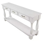 TUYOHW Table console en bois de 160 cm, table d'entrée avec 3 tiroirs et 1 étagère inférieure, table de canapé extra-épaisse pour entrée, couloir
