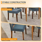 Lot de 4 chaises de salle à manger, chaises Parsons capitonnées avec pieds en bois et assise rembourrée, chaises d'appoint modernes en tissu pour salle à manger ou cuisine, bleu