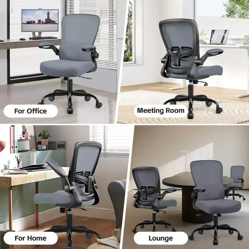 Chaise de Bureau Ergonomique KERDOM, Soutien Lombaire Réglable, Tissu en Maille Respirant, Durable et Fiable