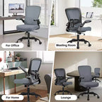 Chaise de Bureau Ergonomique KERDOM, Soutien Lombaire Réglable, Tissu en Maille Respirant, Durable et Fiable