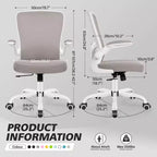 Chaise de Bureau Ergonomique KERDOM, Soutien Lombaire Réglable, Tissu en Maille Respirant, Durable et Fiable