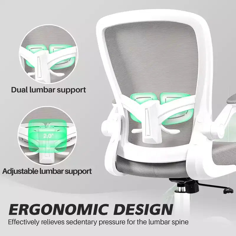 Chaise de Bureau Ergonomique KERDOM, Soutien Lombaire Réglable, Tissu en Maille Respirant, Durable et Fiable