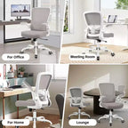 Chaise de Bureau Ergonomique KERDOM, Soutien Lombaire Réglable, Tissu en Maille Respirant, Durable et Fiable