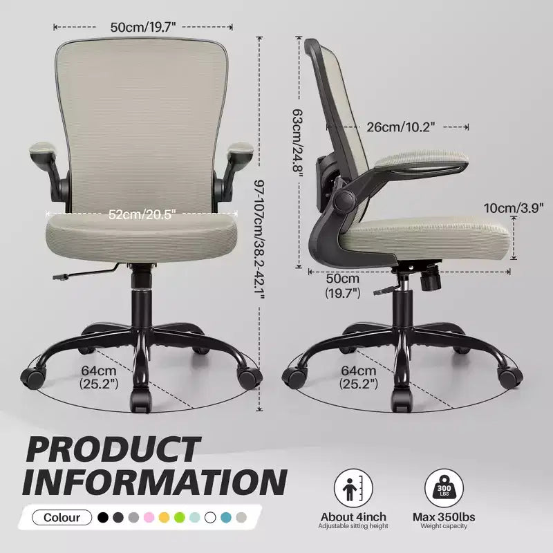 Chaise de Bureau Ergonomique KERDOM, Soutien Lombaire Réglable, Tissu en Maille Respirant, Durable et Fiable