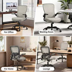 Chaise de Bureau Ergonomique KERDOM, Soutien Lombaire Réglable, Tissu en Maille Respirant, Durable et Fiable