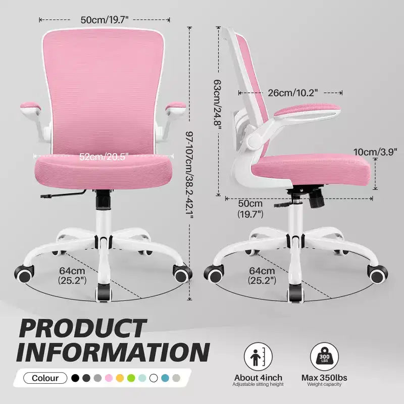 Chaise de Bureau Ergonomique KERDOM, Soutien Lombaire Réglable, Tissu en Maille Respirant, Durable et Fiable