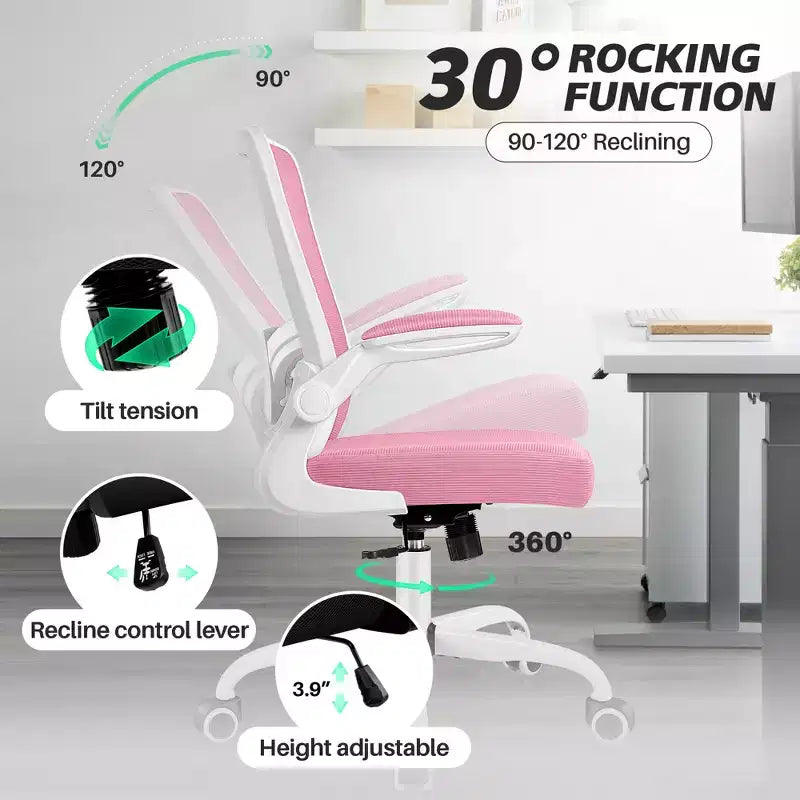 Chaise de Bureau Ergonomique KERDOM, Soutien Lombaire Réglable, Tissu en Maille Respirant, Durable et Fiable