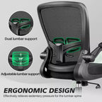 Chaise de Bureau Ergonomique KERDOM, Soutien Lombaire Réglable, Tissu en Maille Respirant, Durable et Fiable