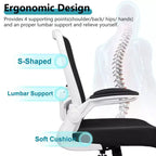 Chaise de Bureau Ergonomique KERDOM, Soutien Lombaire Réglable, Tissu en Maille Respirant, Durable et Fiable