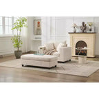 MAYEERTY Chaise Longue avec Ottoman de Rangement Amovible, Canapé-Lit Rembourré avec Oreillers Fauteuil Profond pour Salon Chambre