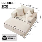 MAYEERTY Chaise Longue avec Ottoman de Rangement Amovible, Canapé-Lit Rembourré avec Oreillers Fauteuil Profond pour Salon Chambre