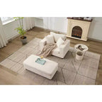 MAYEERTY Chaise Longue avec Ottoman de Rangement Amovible, Canapé-Lit Rembourré avec Oreillers Fauteuil Profond pour Salon Chambre