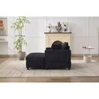 MAYEERTY Chaise Longue avec Ottoman de Rangement Amovible, Canapé-Lit Rembourré avec Oreillers Fauteuil Profond pour Salon Chambre