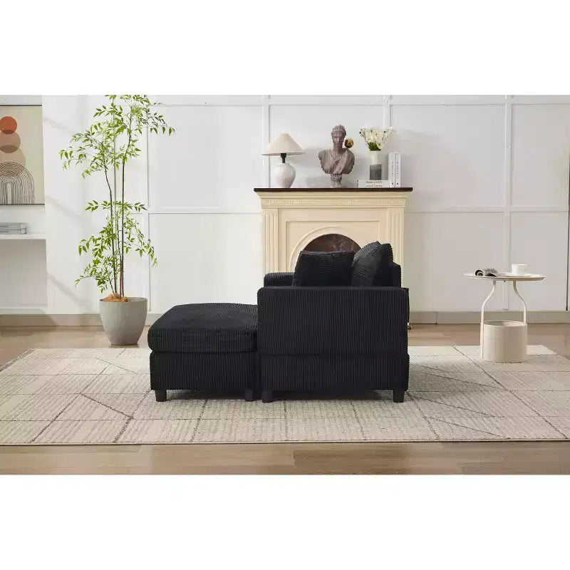 MAYEERTY Chaise Longue avec Ottoman de Rangement Amovible, Canapé-Lit Rembourré avec Oreillers Fauteuil Profond pour Salon Chambre