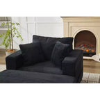 MAYEERTY Chaise Longue avec Ottoman de Rangement Amovible, Canapé-Lit Rembourré avec Oreillers Fauteuil Profond pour Salon Chambre