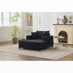 MAYEERTY Chaise Longue avec Ottoman de Rangement Amovible, Canapé-Lit Rembourré avec Oreillers Fauteuil Profond pour Salon Chambre