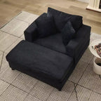 MAYEERTY Chaise Longue avec Ottoman de Rangement Amovible, Canapé-Lit Rembourré avec Oreillers Fauteuil Profond pour Salon Chambre