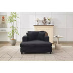 MAYEERTY Chaise Longue avec Ottoman de Rangement Amovible, Canapé-Lit Rembourré avec Oreillers Fauteuil Profond pour Salon Chambre